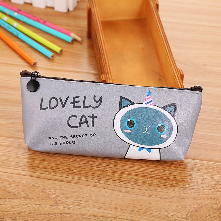 Túi đựng bút lovely cat - hộp bút trong suốt cute nhiều ngăn