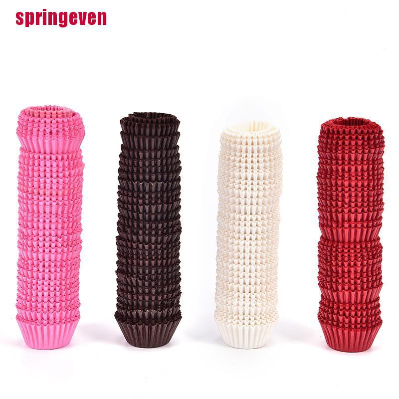Set 500 Giấy Lót Bánh Cupcake Muffin Mini Màu Trơn