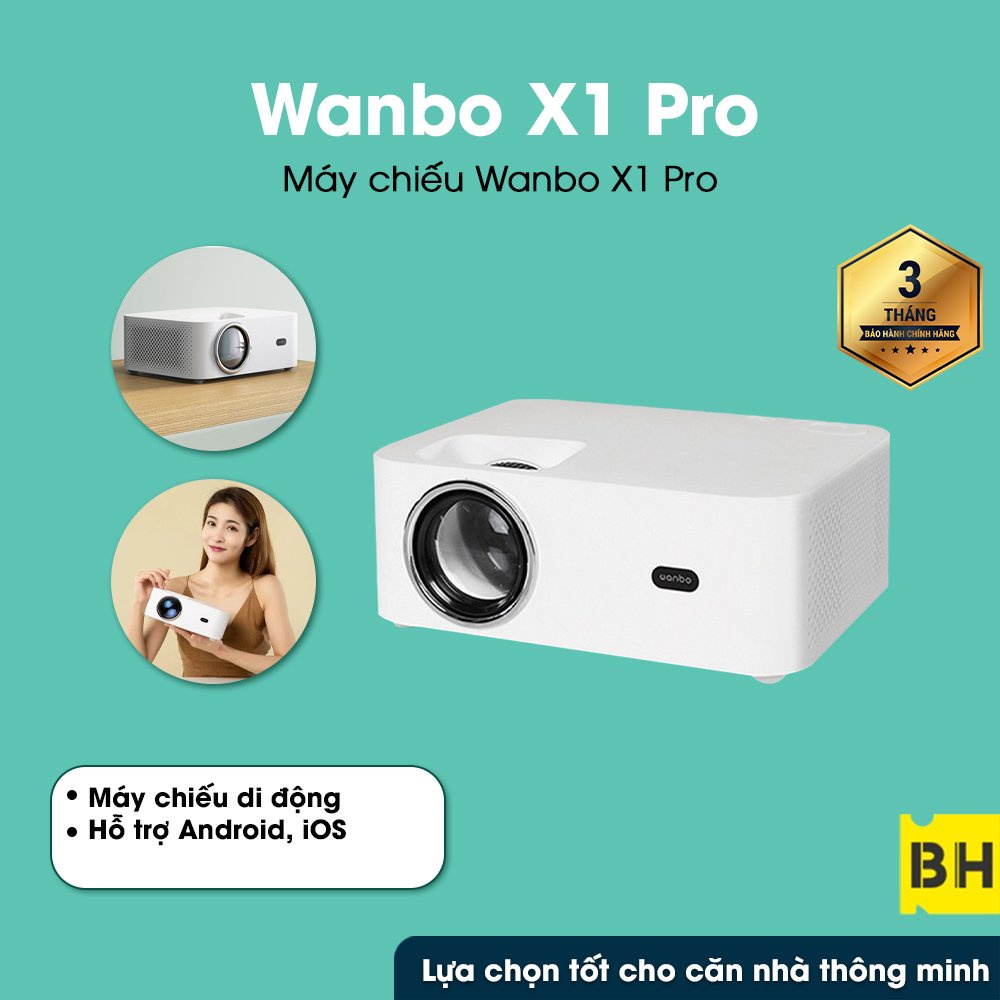 Máy Chiếu Thông Minh Wanbo T2 MAX LCD Hỗ Trợ Đèn LED 1080P hỗ trợ AI / Máy chiếu Mini X1 Pro - BẢN QUỐC TẾ