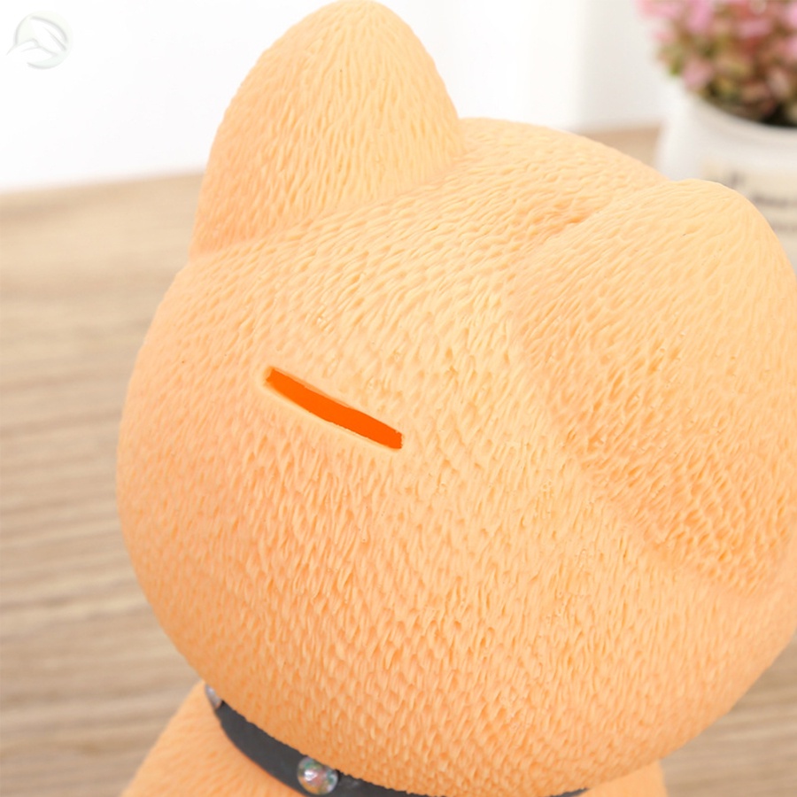 Yuntt Ống Heo Tiết Kiệm Tiền Bằng Nhựa Resin Hình Chú Chó Dễ Thương An Toàn Trang Trí Nhà Cửa