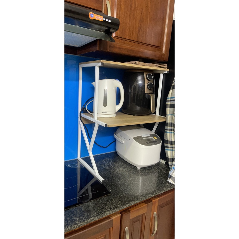 Kệ lò vi sóng khung sắt loại to 2 tầng - GM02