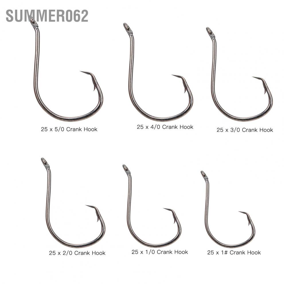 [Hàng Sẵn] Crank Hook Fishing Set Offset Easy Catch Carbon Steel Tackles for Soft Lure 【Summer062】