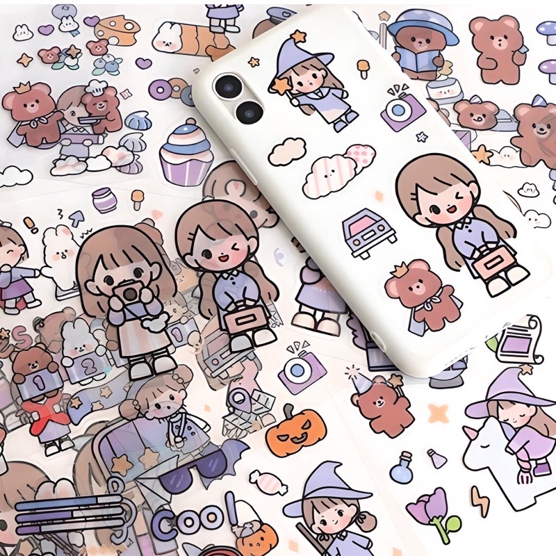 1 Miếng Sticker 8x8cm chỉ 1K Siêu Dễ Thương Để Dán Cả Thế Giới