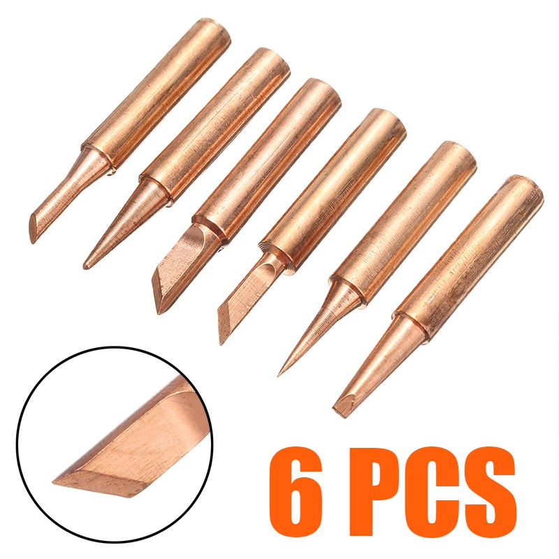 Set 6 đầu hàn 900M-T bằng đồng không chì tiện dụng