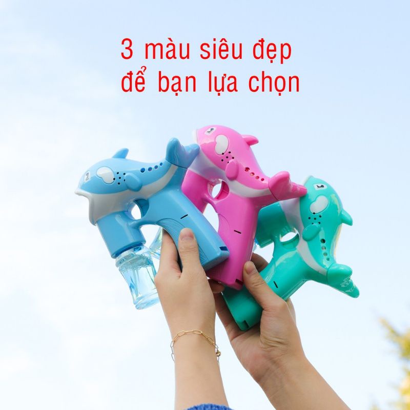 Súng bắn bong bóng xà phòng cho bé (cá héo bắn bong bóng- máy bắn bong bóng)