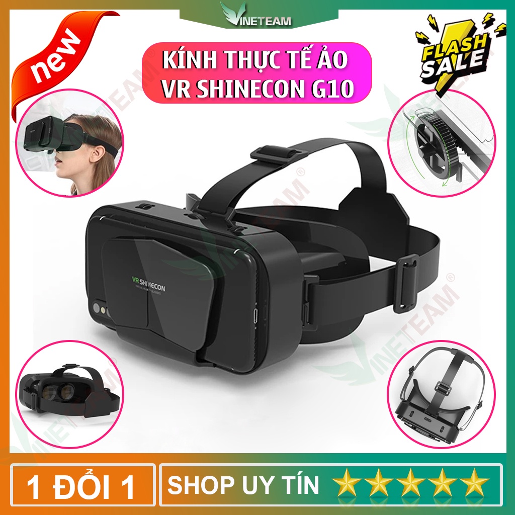 Kính Thực Tế Ảo VR SHINECON G10 Cho Điện Thoại 4.7-7.0 inch Điện Thoại Thông Minh, phù Hợp Với Phím Điều Khiển -dc4664