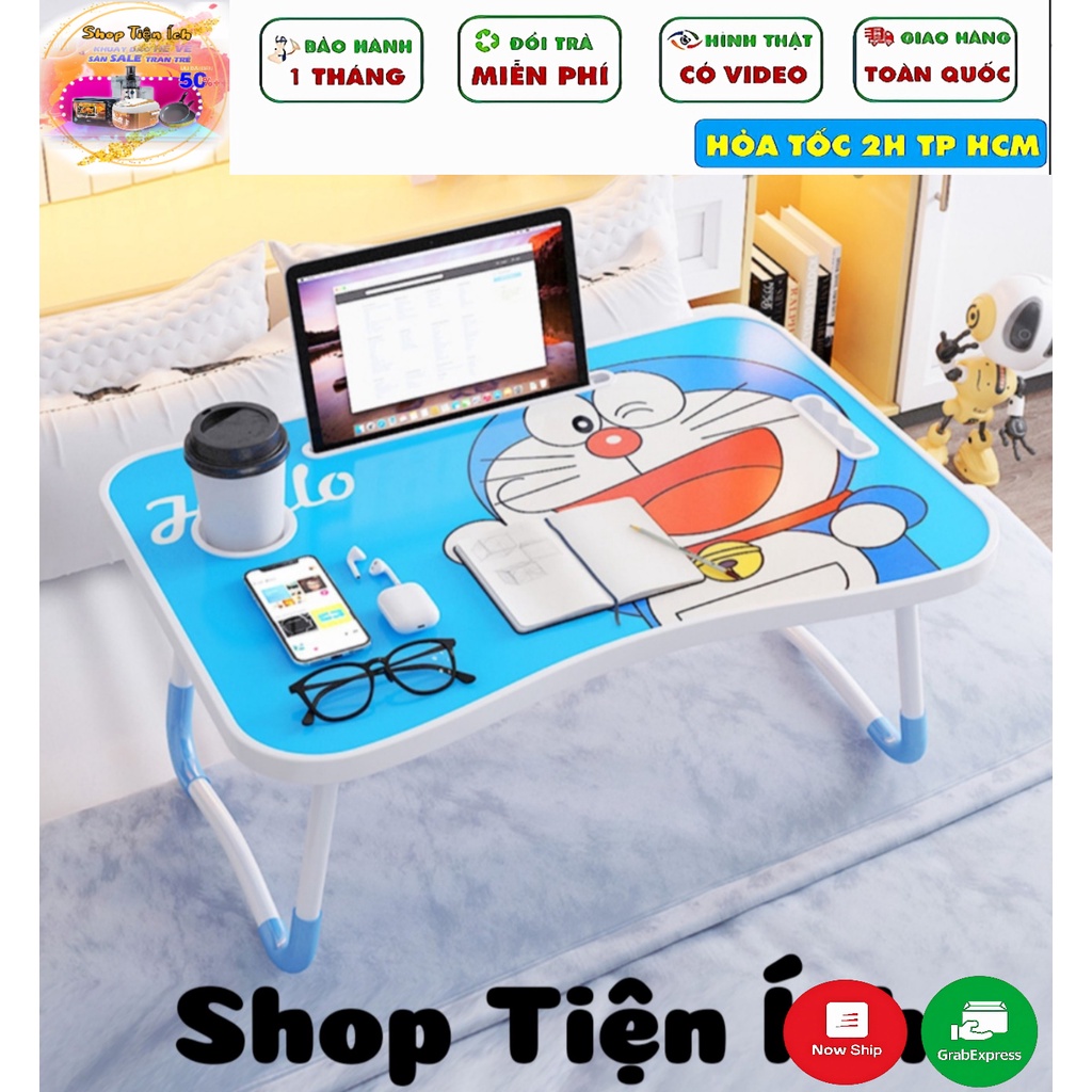Bàn Học Gấp Gọn Có Khe Để Điện Thoại, Ipad Và Ly Nước - Có Quai Cầm - Có Ngăn Kéo