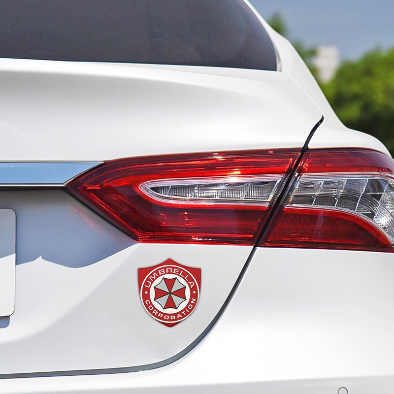UMBRELLA CORPORATION Kim loại nhôm Nhãn dán xe Thân cây Fender Hình dán huy hiệu Biểu tượng Resident Evil Decal sửa đổi ô tô