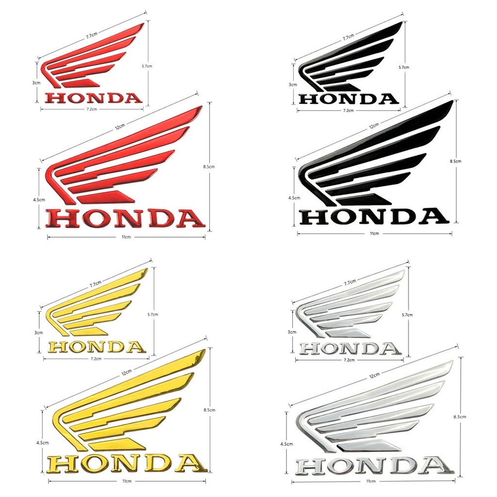 Cặp miếng dán logo hình đôi cánh 3D dành cho xe HONDA