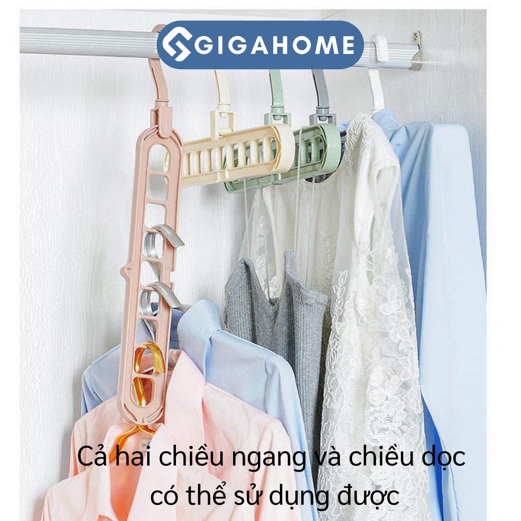 Móc Treo Quần Áo, Phơi Đồ 9 Lỗ GIGAHOME Thông Minh, 2 Chiều, Tiết Kiệm Không Gian 4605