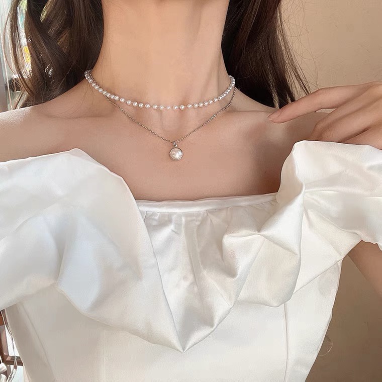 Vòng cổ ngọc trai thiết kế đơn giản khí chất cho nữ
