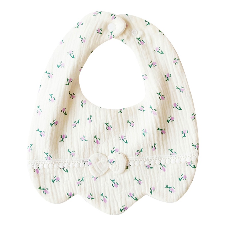 Yếm Ăn Cotton Họa Tiết Dâu Tây / Cherry Hoạt Hình Dễ Thương Cho Bé