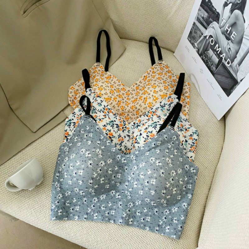 Áo Bra in họa tiết hoa BRA04 áo tập nữ chất thun cotton co dãn tốt thoáng mát thấm hút mồ hôi CHIPNOIY SHOP