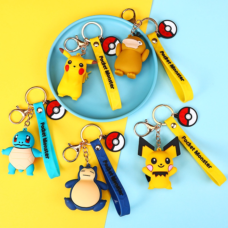 Móc Khóa Hình Pikachu/Vịt Hoạt Hình Nhật Bản Sáng Tạo Dễ Thương Cho Cặp Đôi
