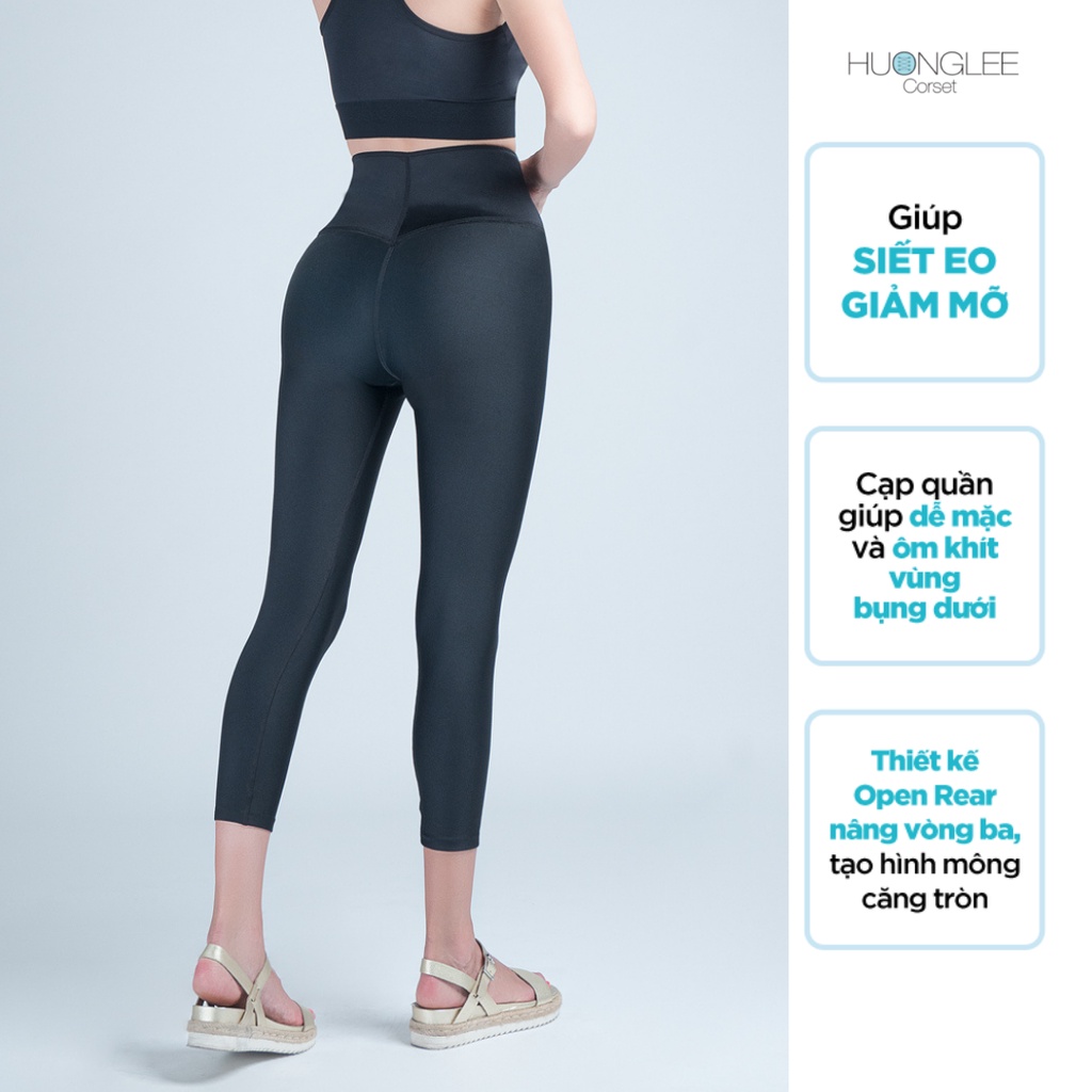 HUONGLEE Corset Quần Legging thể thao đi gym siêu định hình Active Flex Boost Thon Đùi, Siết Bụng