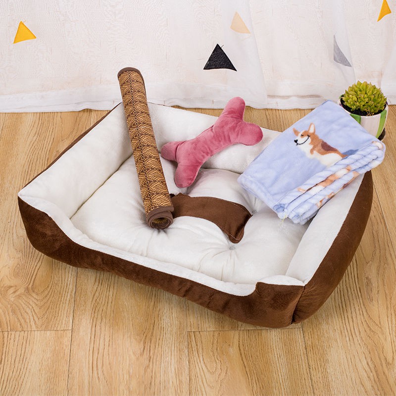 mẫu mới năm 2021♤☃▧Dog Nest Four Seasons Universal Cat Pet Mat Teddy nhỏ Chó lớn Mùa đông Ấm mèo cung cấp Giường