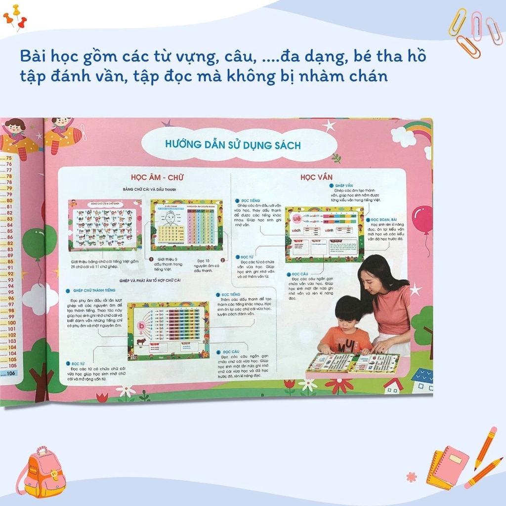 Sách - Tập đánh vần tiếng Việt theo sơ đồ tư duy phiên bản mới 4.0 có file âm thanh, quét mã QR để nghe đọc và kể chuyện