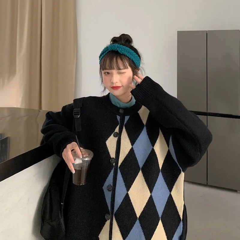 [ORDER TAOBAO] ÁO CARDIGAN HOẠ TIỆT LỆCH MỘT BÊN | BigBuy360 - bigbuy360.vn