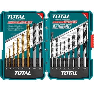 Bộ mũi khoan sắt bê tông gỗ 16 chi tiết total tacsd6165