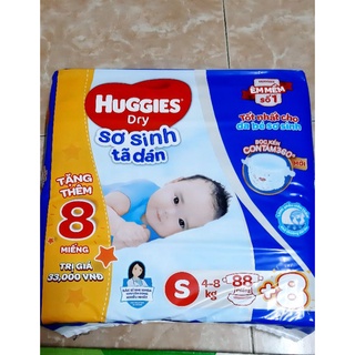 Tã dán sơ sinh huggies S88+8