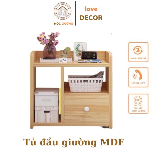 Tủ phòng ngủ tủ để đầu giường gỗ MDF 3 ngăn tiện lợi - Lỗi 1 đổi 1