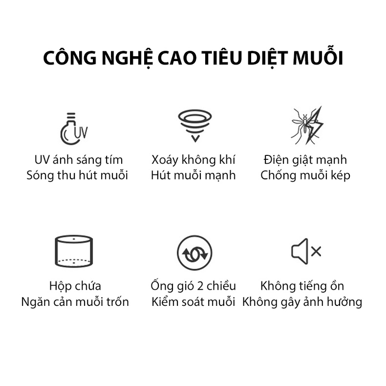 Đèn bắt muỗi hình trụ Jiashi diệt côn trùng điện quang tự động tích hợp đèn ngủ thông minh không ồn - DBM02