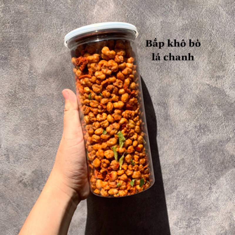 Bắp Lắc Khô Bò Lá Chanh hủ 350g - Trai Đẹp Snack