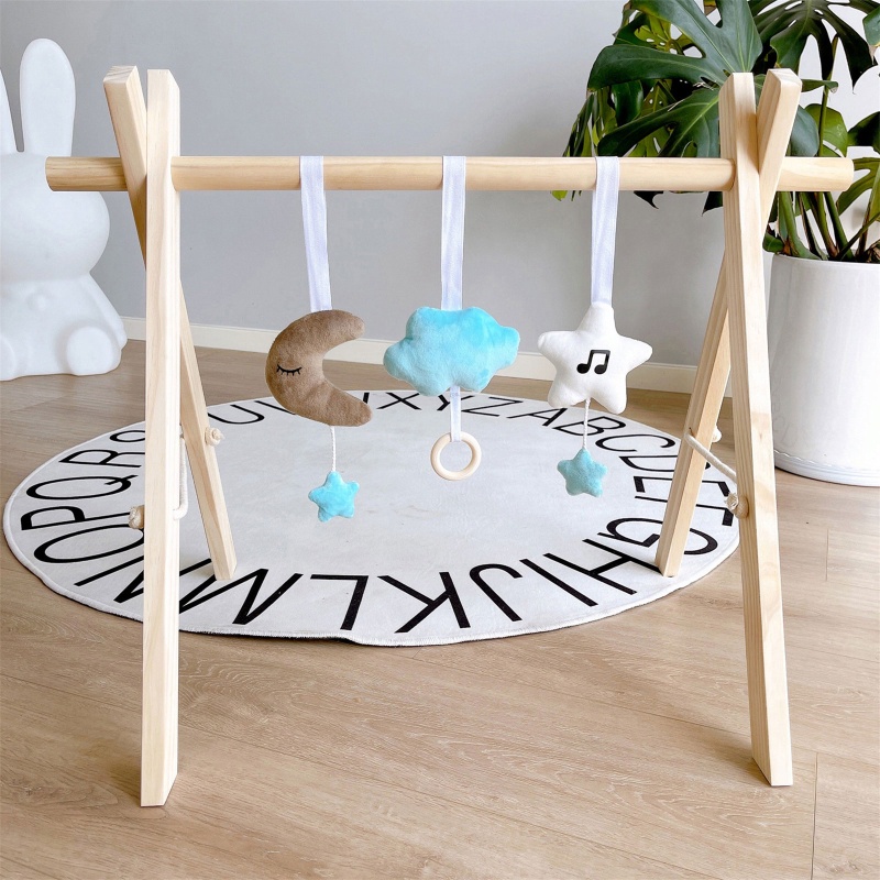 Bộ 3 Chuông Treo Xe Đẩy Em Bé Hình Trăng Sao Mềm Mại