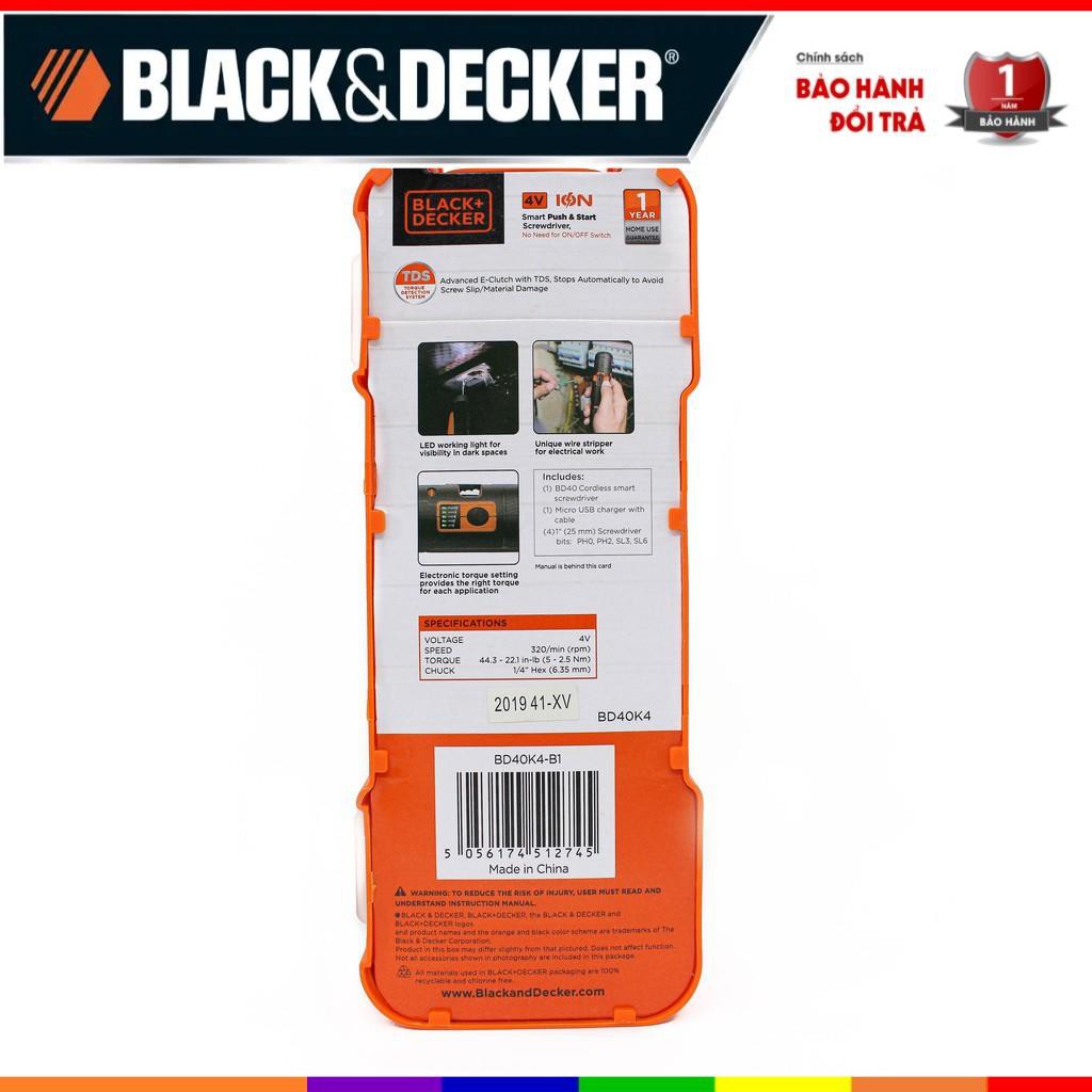 Máy vặn vít cầm tay 4V Black & Decker BD40K4-B1