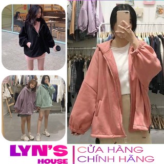 Áo Khoác Nữ Trơn chống nắng Chất Nỉ Form Rộng Cánh Dơi Có Dây Kéo Unisex SIÊU ĐẸP Ulzzang