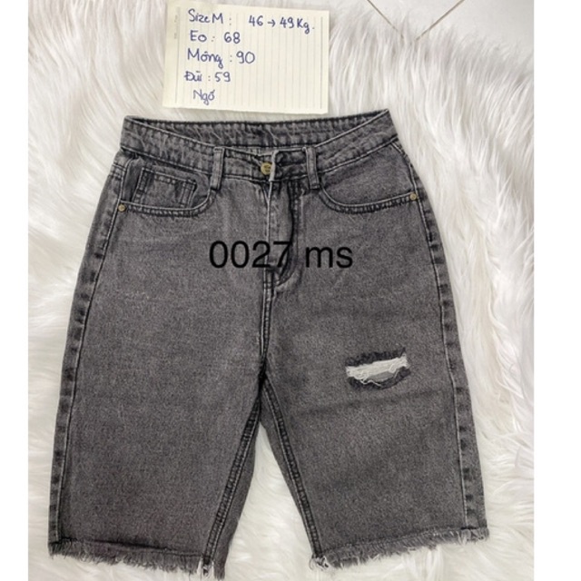 Sale Quần Ngố Lẻ size màu Xám rách nhẹ MS TY 27