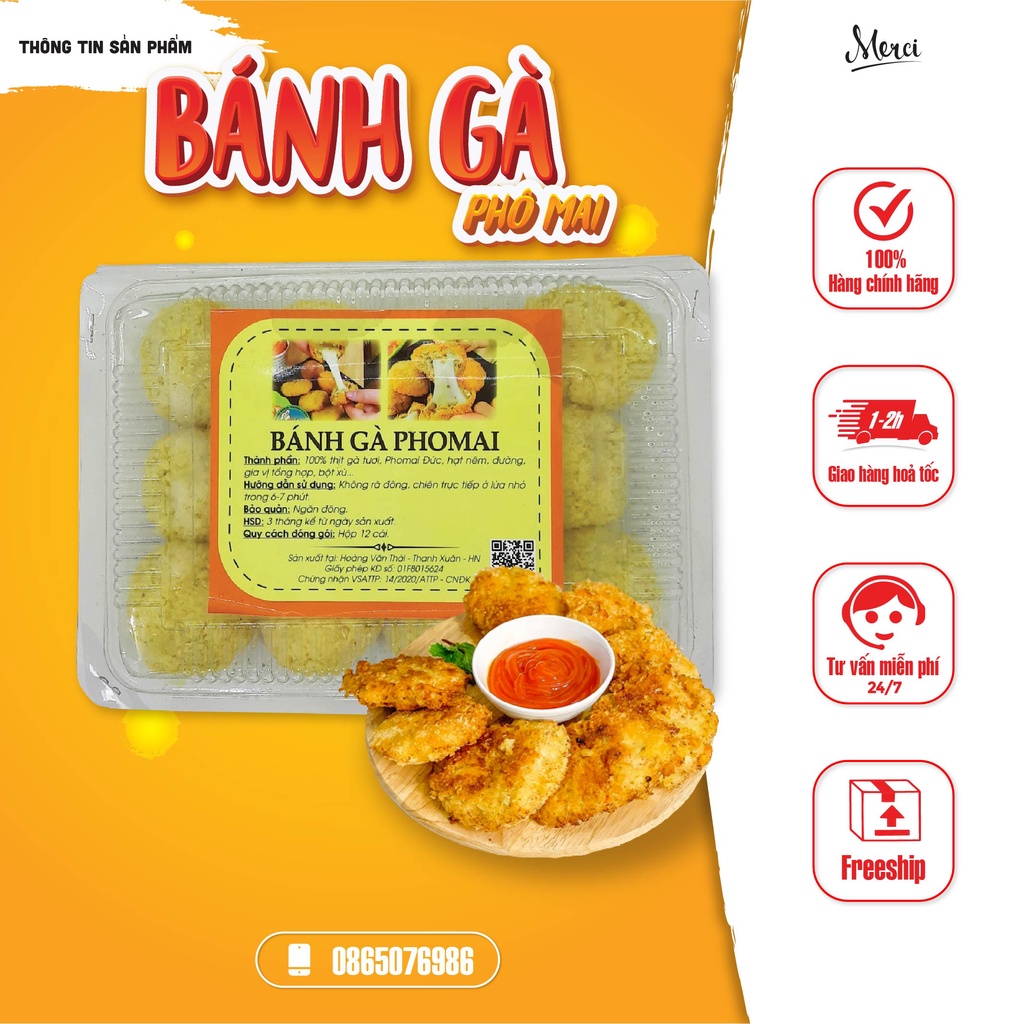 Bánh gà, bánh gà nhân phô mai, hộp 10-12 chiếc cực ngon