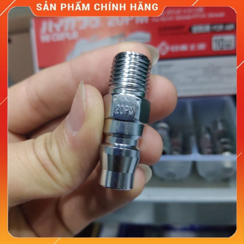 Đầu nối nhanh (đầu đực) khí nén Nitto 20PM ren 1/4 inch - Made in Japan