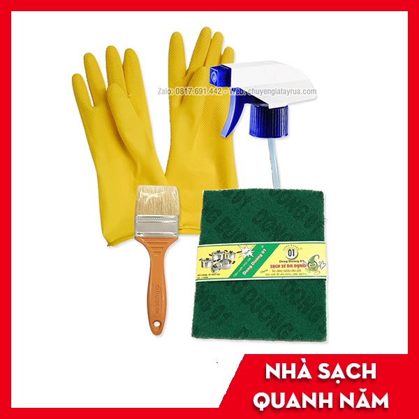 Bộ 4 Phụ Kiện Tẩy Rửa Chuyên Dụng Cho Gia Đình