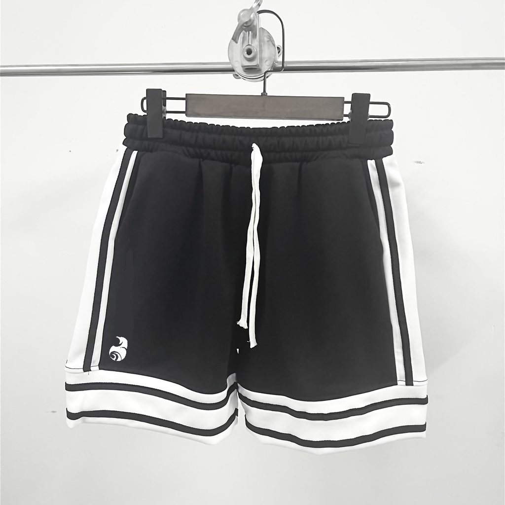 Quần short Box-Pants đen sọc trắng túi hộp POLY BLACK