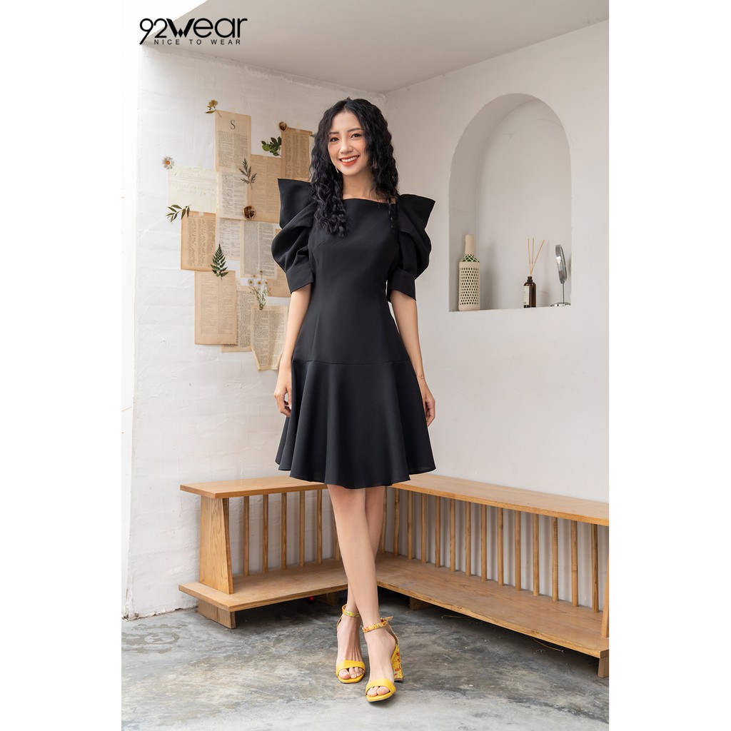 Đầm xòe ngắn tay bồng dáng dài DEW0594 - 92WEAR | BigBuy360 - bigbuy360.vn