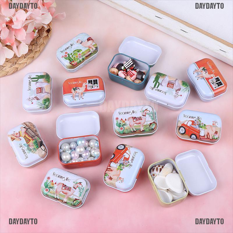 Hộp thiếc mini đựng kẹo/đồ trang sức đóng kín tiện dụng