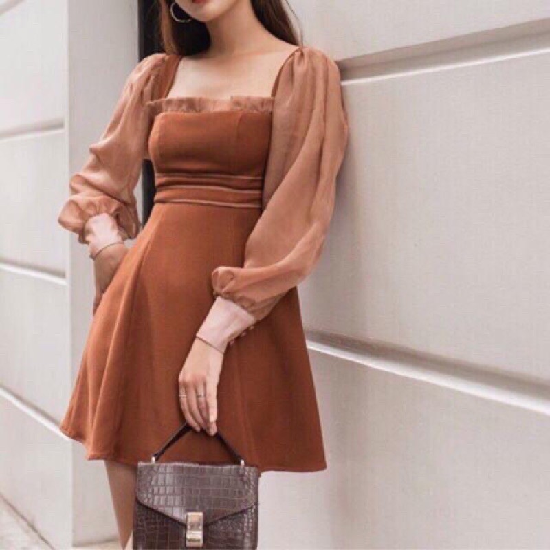 ❤️ĐẦM CỔ U TAY VOAN XOÈ CỰC SANG❤️