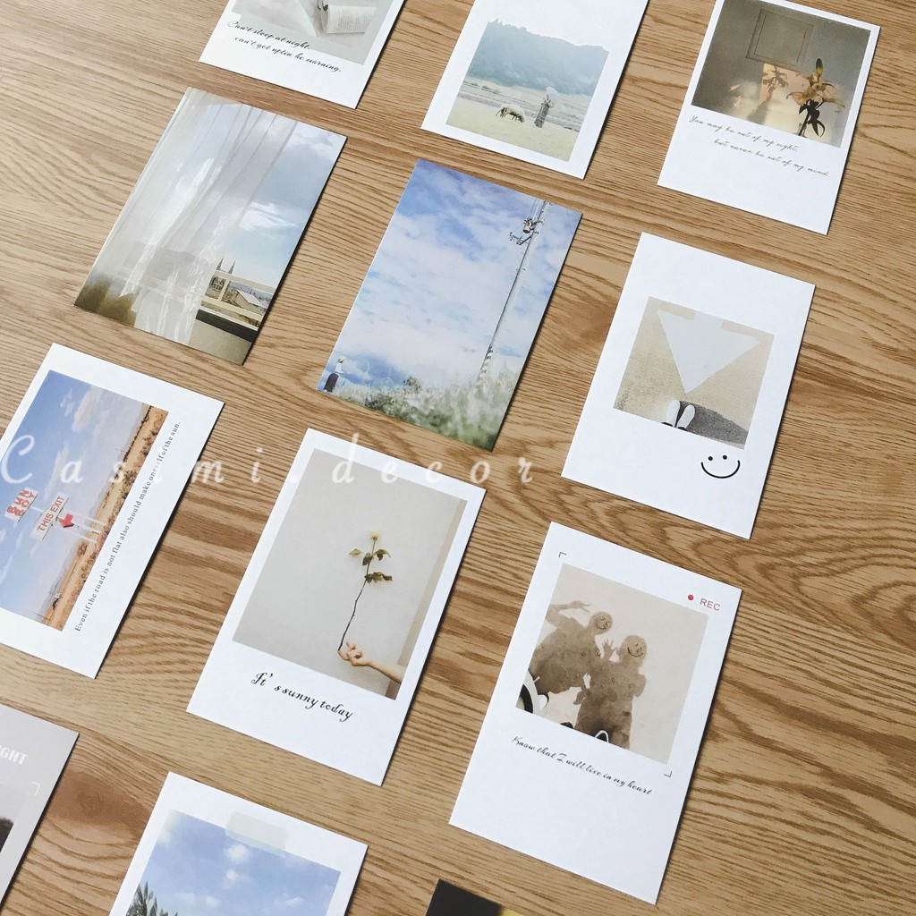 Bìa ảnh loại A postcard chụp sản phẩm, dán tường trang trí bàn học phong cách Hàn Quốc Casimi Decor