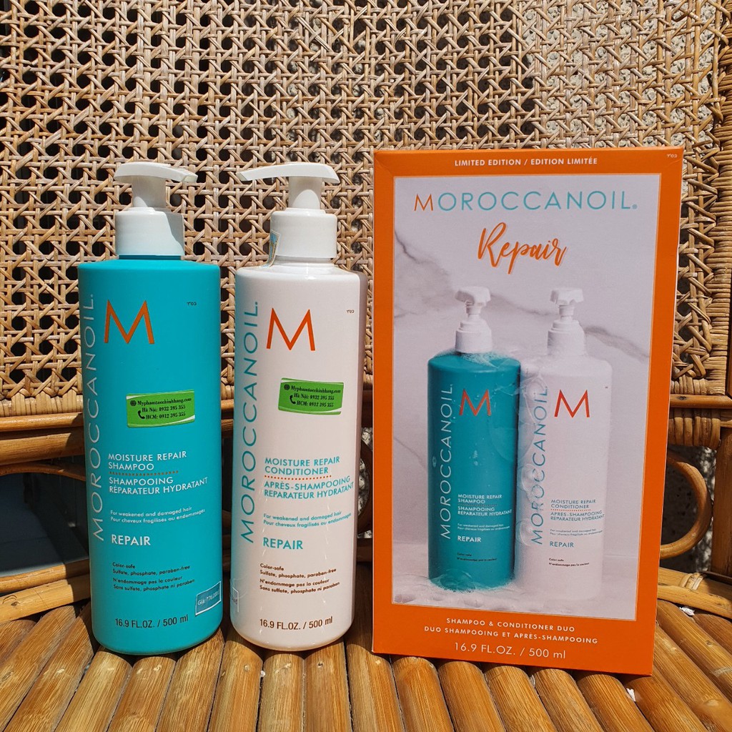 DẦU GỘI XẢ MOROCCANOIL PHỤC HỒI ĐỘ ẨM REPAIR 500ML*2