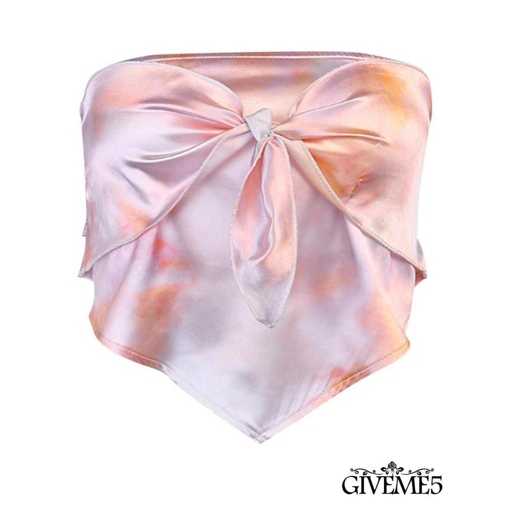 Áo lửng dạng ống không tay hở lưng thắt nút giản dị gợi cảm cho nữ