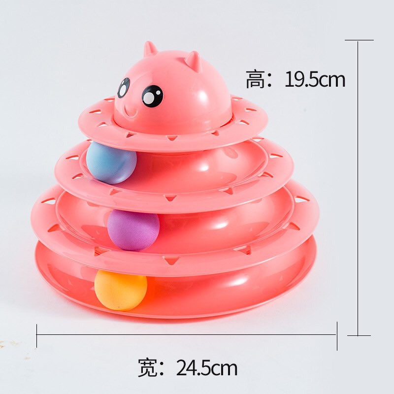 Đồ chơi cho thú cưng: Tháp bóng 3 tầng, đồ chơi tương tác dành cho chó mèo, tháp banh 3 tầng - Kitty Pet Shop