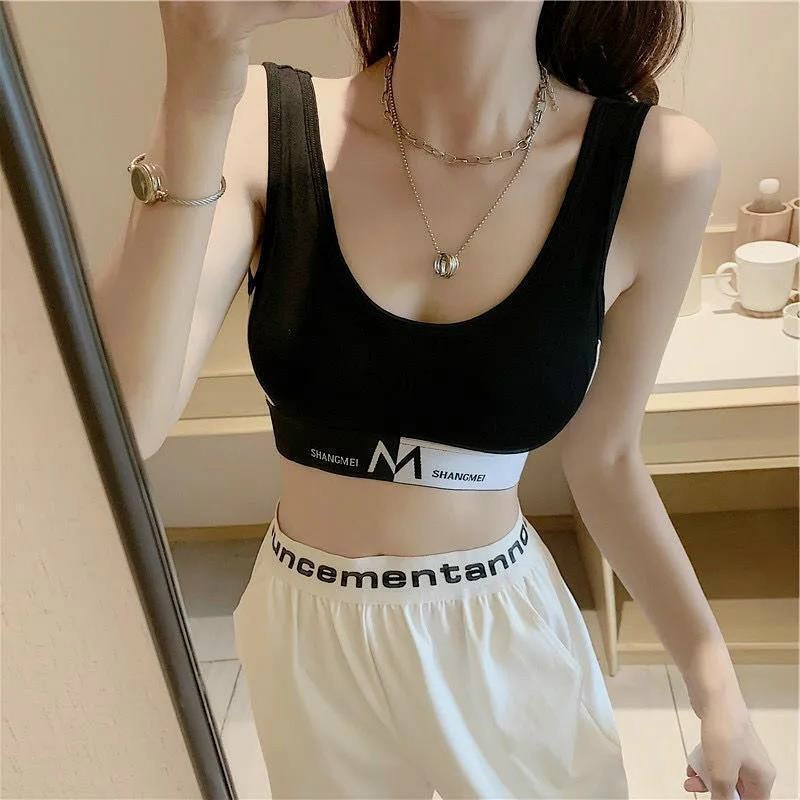 Áo Bra Tập Gym Thể Thao, Áo Bra Gân Tâm Hút Mồ Hôi Kiểu Dáng Croptop Cực Hot 3384