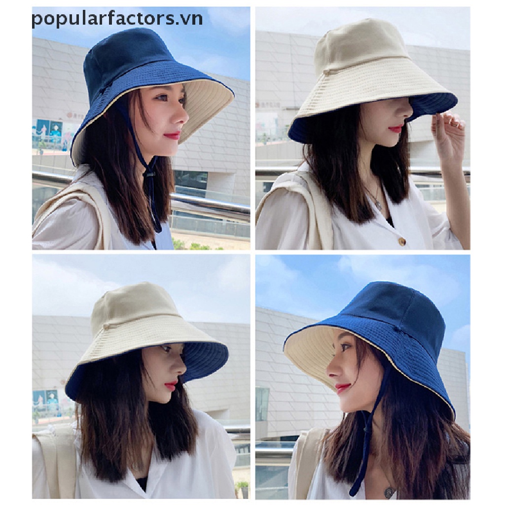 Nón Tai Bèo Hai Mặt Chống Tia UV Có Thể Gấp Gọn Thời Trang Mùa Hè Cho Nữ