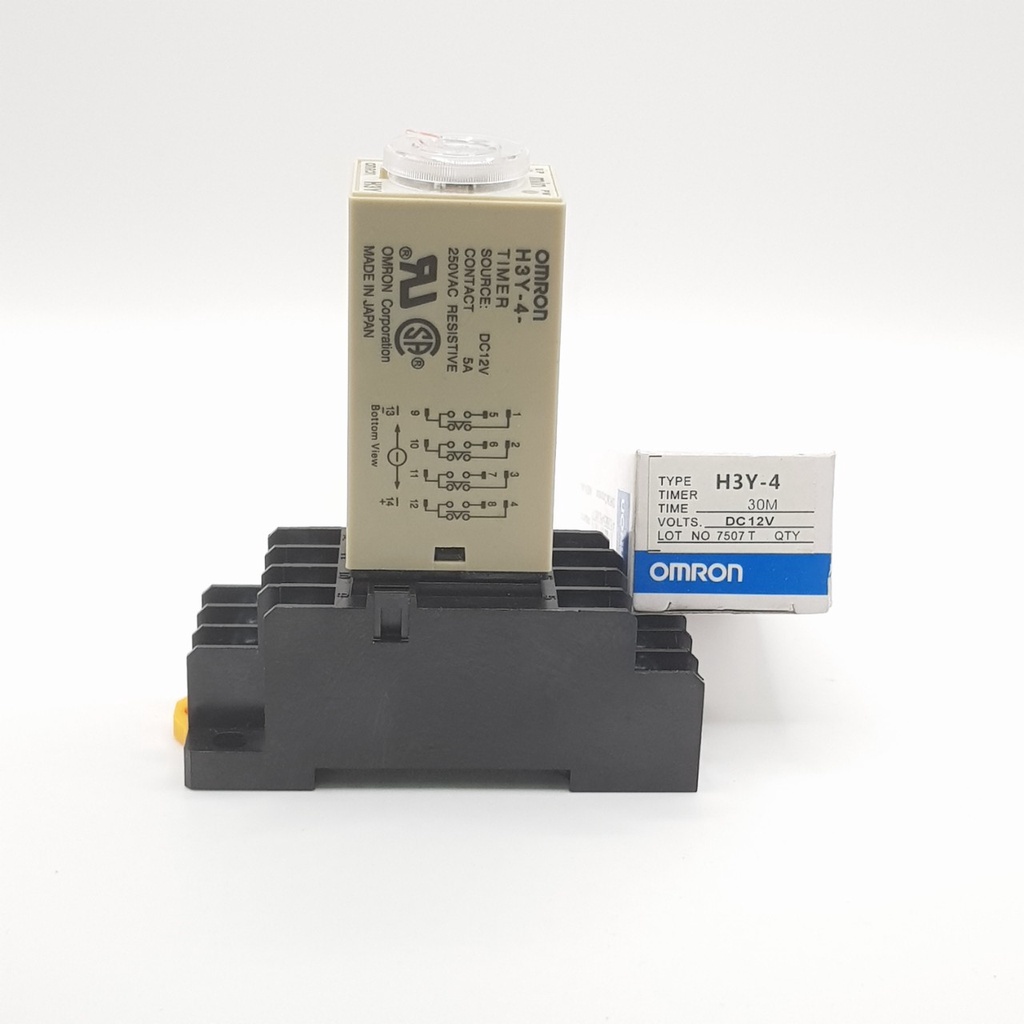 Rơ le 12V 30 phút, Relay thời Gian 12V 30M, H3Y-4, rơ le thời gian, relay omron