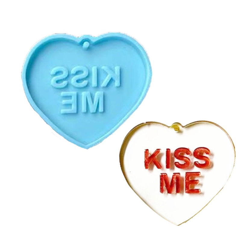Khuôn Silicone Làm Móc Khóa Hình Trái Tim Tình Yêu DIY