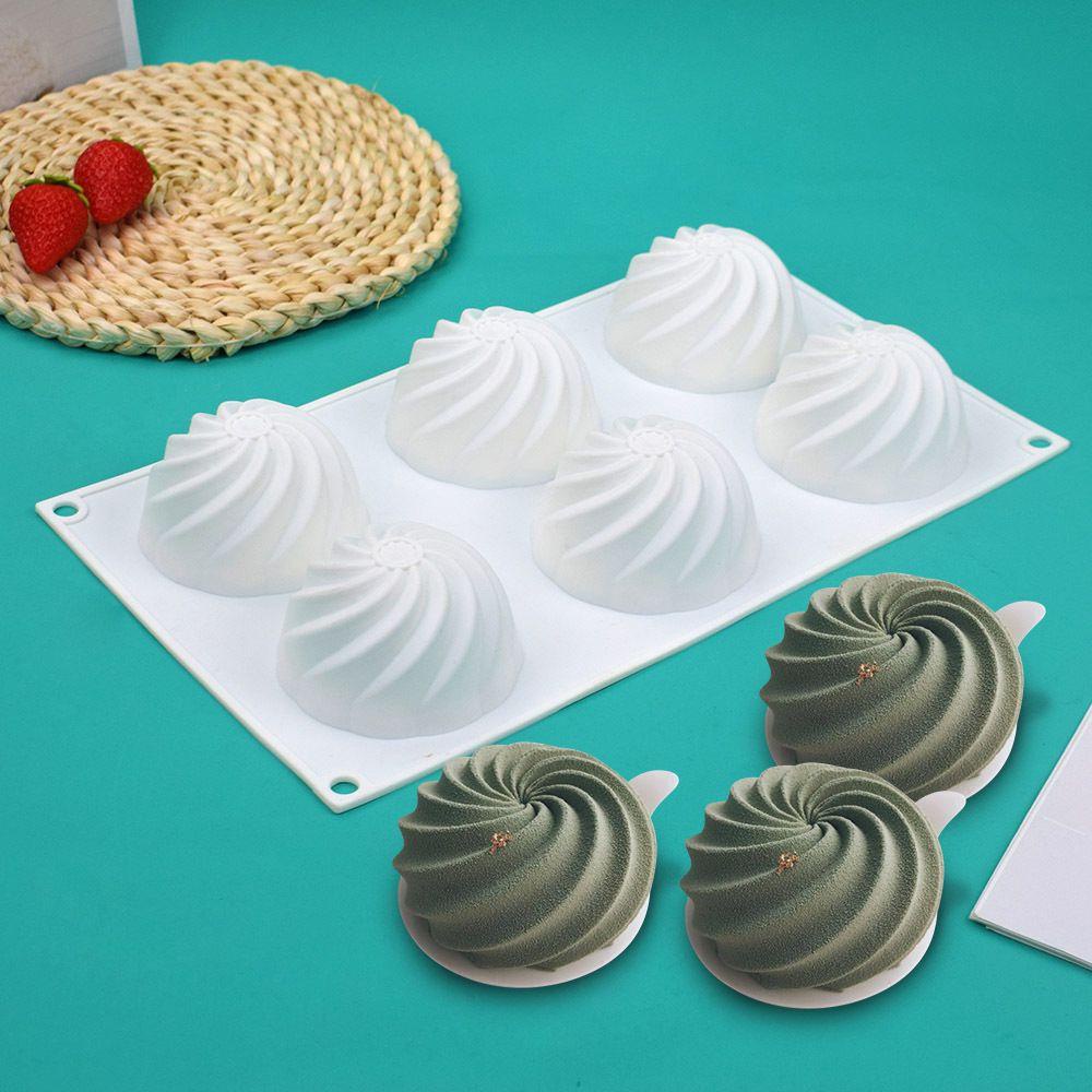 Khuôn Làm Xà Phòng / Sô Cô La / Mousse Hình Bán Cầu Xoắn Ốc 3D 6 Ngăn Tiện Lợi