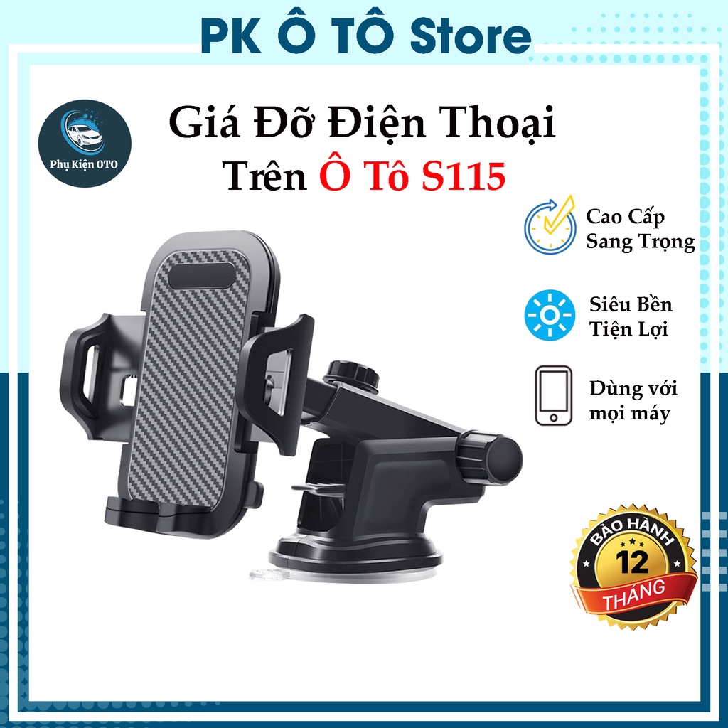 Giá Đỡ Điện Thoại Trên Ô Tô Gắn Taplo S115, Kẹp Điện Thoại Xe Hơi Xoay 360- Cực Bền – Sang Trọng – Chất Lượng Cao