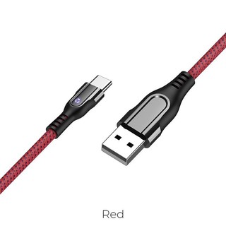 Cáp và truyền dữ liệu cổng Type-C Hoco U54 2.4A dài 1.2A (hỗ trợ QC3.0 và có đèn báo sạc)