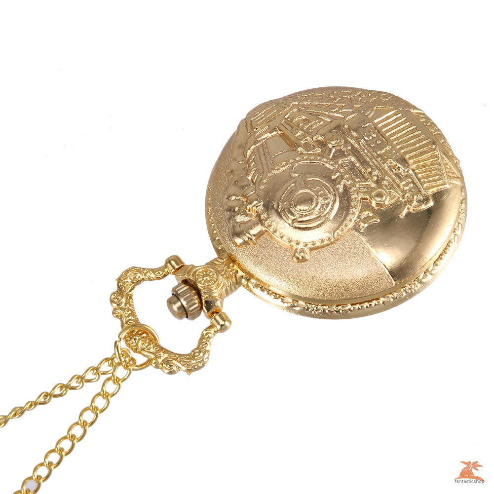 Đồng Hồ Quả Quýt Chạm Khắc Hình Đoàn Tàu Lửa